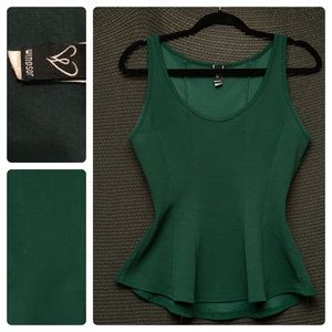 Dark Green Peplum Tank